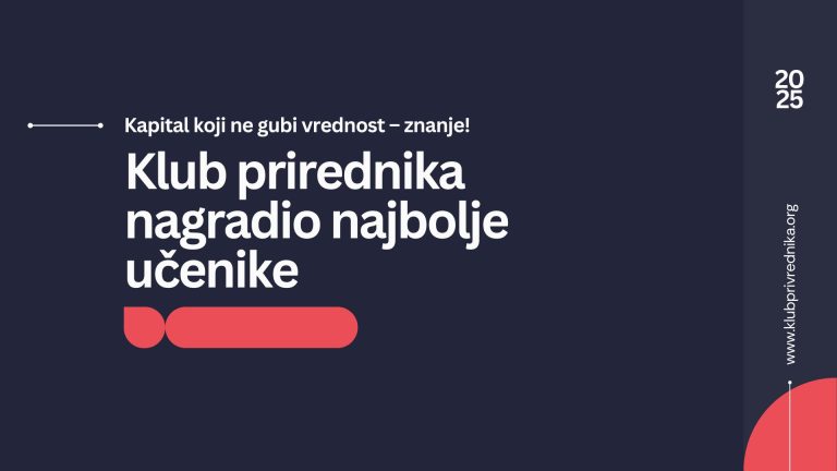 Kapital koji ne gubi vrednost – znanje! Klub prirednika nagradio najbolje učenike